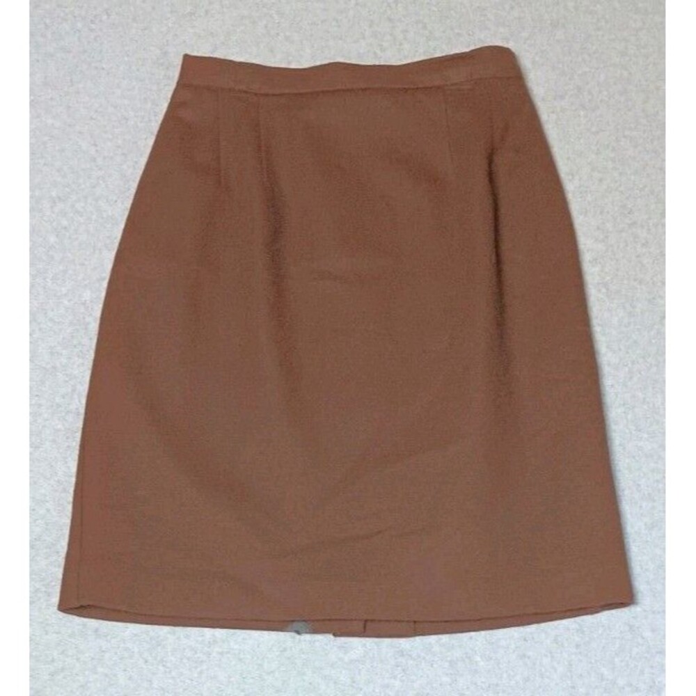 Worthington 100% Wool Pencil Skirt 8P Chocolate Brown Office Siren Quiet Luxury